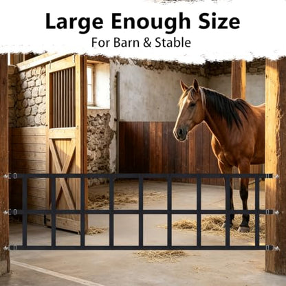 10' x 20" Stall Guards for Horses with Adjustable Straps and Hardware,Black | Horse Stall Gate with 6 Hooks and 6 Screws, for Stables, Barns, Breeding Farms, Fences to Keep Horse Securely