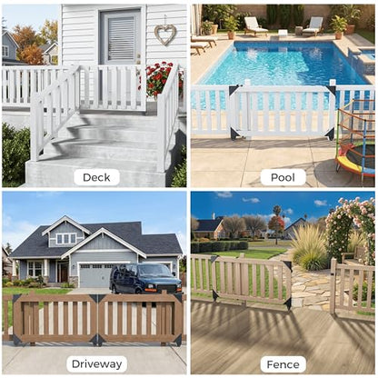 Sliding Gate Hardware Kit, Anti-Sag Wooden Gate Corner Bracket & Roll Wheel