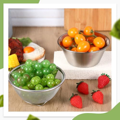 Baderke Mini Colander Strainer, 5.51 x 2.36 Inches, Round, 2 - color: Silver, size: 5.51 x 2.36 Inches