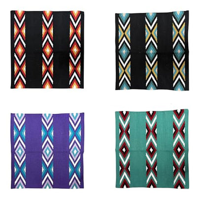 Majestic Ally Western Saddle Blanket, Canyon Diamond Design, New Zealand Wool, Handwoven Horse Tack, 36x34 Inches - color: Black Turquoise