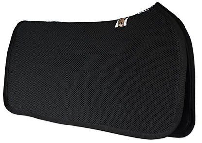 ECP Equine Comfort Products 3D Mesh Western Saddle Pad, Breathable Air Channels, Contoured Spine Support, Non-Slip Grip, Lightweight All-Purpose Therapeutic Riding Pad, Black