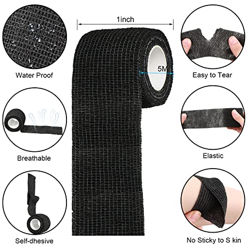 Treela 64 Pack 2" X 5 Yards Self Adhesive Bandage Wrap Black - color: Black, size: 2 Inch X 5 Yard