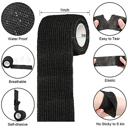 Treela 64 Pack 2" X 5 Yards Self Adhesive Bandage Wrap Black - color: Black, size: 2 Inch X 5 Yard