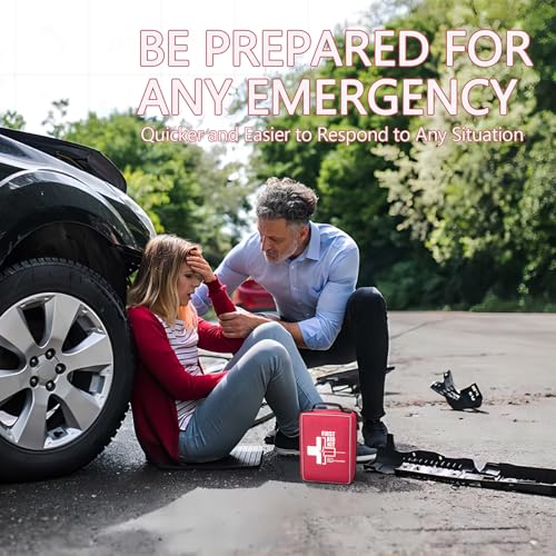 First Aid Kit, Upgrade Trauma First Aid Kit with Labelled Compartments -Emergency Medical Kits with Molle System First Aid Kits for Car, Home, Hiking, Camping and Outdoor Emergencies -216 Pieces - size: Standard Kit