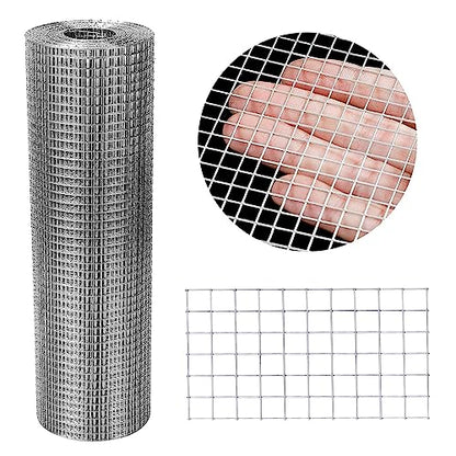 Hardware Cloth 12'' x 20' 1/4 in Galvanized Wire Mesh Roll (23 GA) Chicken Wire Fence Roll for Chicken Pen/coop Fences, Screen mesh, Rabbit/Snake Fences, Poultry enclosures, Handicraft Making, etc. - size: 12In x 20Ft