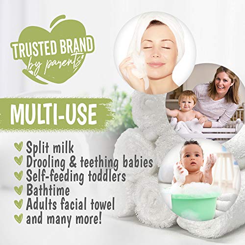 KeaBabies Baby Hair Brush and Baby Comb Set & Baby Washcloths - Wooden Baby Brush with Soft Goat Bristle - Bamboo Viscose Baby Towels and Washcloths