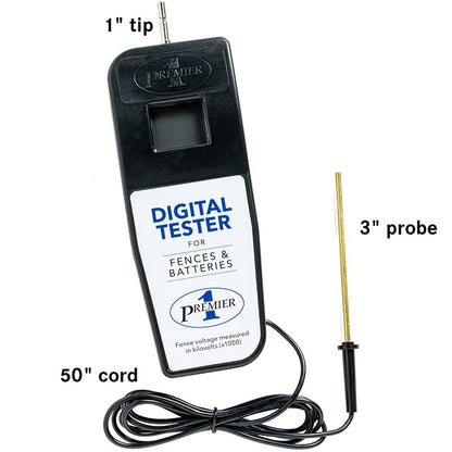 Premier 1 Dual Electric Fence & 12V Battery Digital Voltage Tester