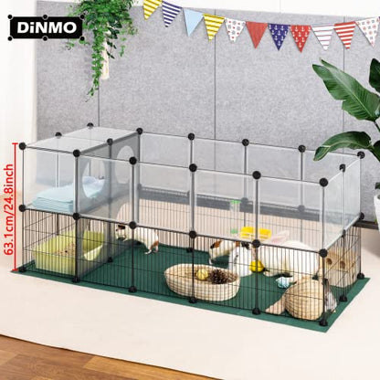 DINMO 36 Panels Bunny Playpen, Oxford Mat & Game Holes, Expandable Fence - style: Plastic and Metal Mesh Design