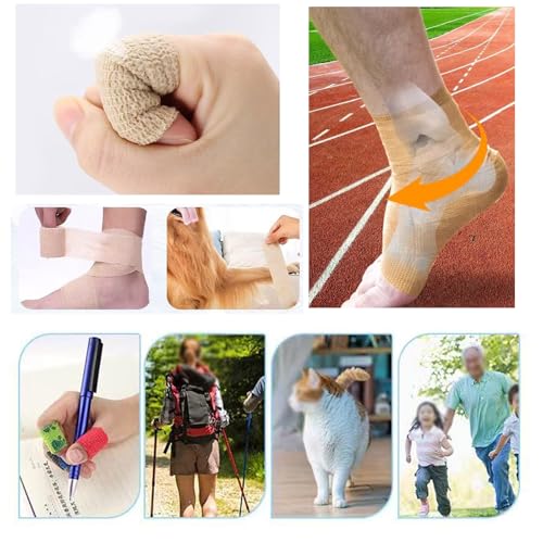 54 Pack Red Self Adhesive Bandage Wrap Bulk 4 Inch x 5 Yards Cohesive Bandage,Vet Wrap Breathable Elastic Self-Adherent Tape for Stretch Athletic Sports Wrist Ankle Dogs Pet Vet Wrap - color: Red