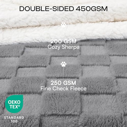 Luciphia Waterproof Dog Blanket, Reversible Fleece & Sherpa, Couch Cover - color: Cookie Gray, size: Medium (57x40 inch)