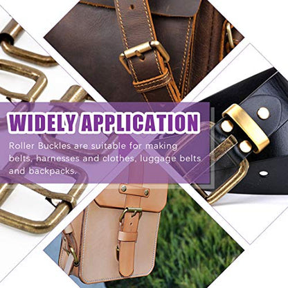 Swpeet 60Pcs 1 Inch / 25mm Heavy Duty Metal Ring Buckle Webbing Belts - color: Bronze, style: Metal Roller Buckles