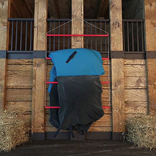 Blanket Rack 33" (Blue). Suitable for Horse Blankets, Saddle Blankets, Pads & Towels. Extra Wide for Western Saddle Blankets and Horse Blankets.