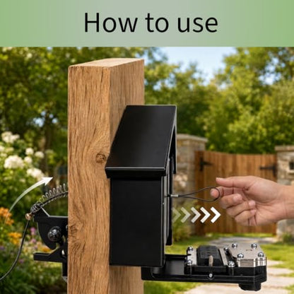 Keyless Heavy Duty Gate Latch, Two-Way Passage Steel Lock Fits Wood Fence & PVC Gate, All Weather Outdoor Rustproof Security Latch