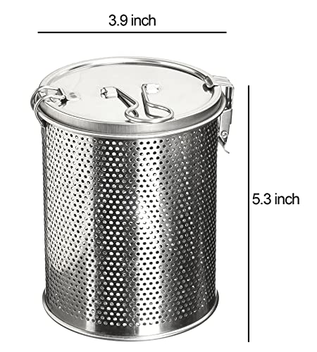 Commercial Grade D 3.9" X H 5.3" Genuine Stainless Steel 18/8 Perforated Strainer - One Touch Lock System - Restaurant & Home Use