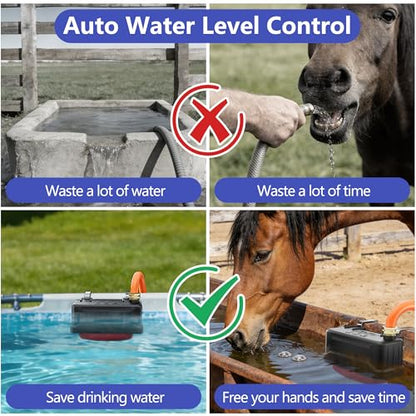 Water Trough Float Valve for Stock Tank – Includes 3/4" Hose Connectors, PTFE Tape & Mounting Kit – Water Level Control for Livestock Waterer, Poultry, Cattle, Goat, Horse, Pond (Float Valve-2PCS) - style: Float Valve-2PCS