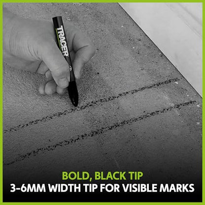 Tracer Black Lumber Crayon Markers, Pack of 12 - Construction - color: Black