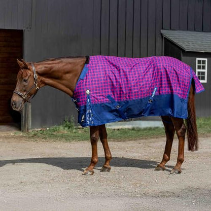 Equinavia Norse Waterproof Turnout Blanket, Lightweight 100g Rain Sheet - color: Galaxy Blue/Pink Flambee, size: 75 in