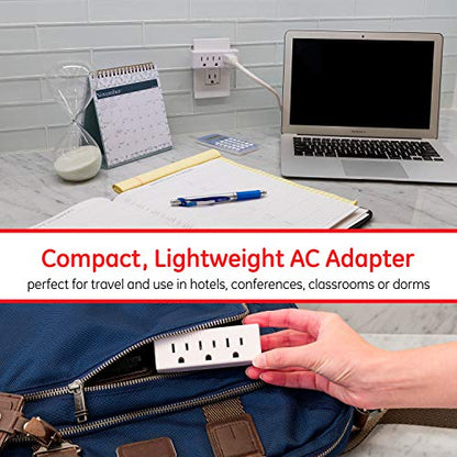 GE Outlet Extender, 3 Outlet Multi Plug Wall Power Splitter - color: White, size: 1 Pack