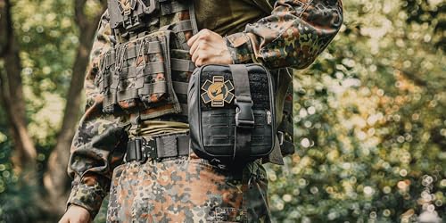 RHINO RESCUE IFAK Trauma Kit Pro with CAT Tourniquet (Black) - color: Black, size: MOLLE Vertical Pack