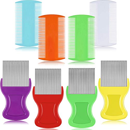 Maitys 8 Pcs Lice Combs Kids Pet, 3.5 x 2 Inch, 3.54 x 1.57 Inch, Classic - color: Classic, size: 3.5 x 2 Inch, 3.54 x 1.57 Inch