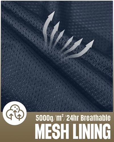 33,000ft Men's Waterproof Rain Jacket Packable Lightweight Hood Rain Shell - color: Blue, size: Small
