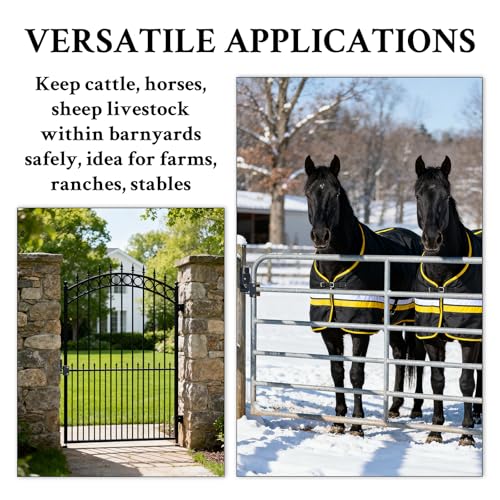 WellMade Heavy Duty 2 Way Farm Gate Latch - 1 Pack Lockable Anti-Sag Livestock Gate Hardware for 1-5/8" to 2" Round Tubes, Fits Ranches, Horse Corrals, Pastures (Includes Screws & Instructions) - size: 1 Pack
