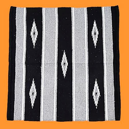 Majestic Ally 36"x34" Navajo Design Acrylic Saddle Blanket for Horses - 2.4 lbs - Gray and Black - color: Gray and Black