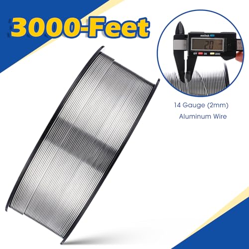 Gisafai 3000 ft 14 Gauge Aluminum Wire for Electric Fencing - size: 3000 ft 14 Gauge