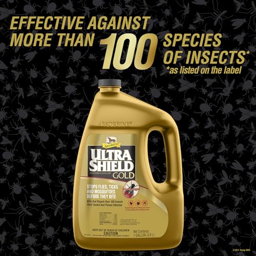 Absorbine UltraShield Gold 128oz Insecticide & Repellent for 100+ Insects, Use on Horses - size: 128 Ounce w/o Sprayer