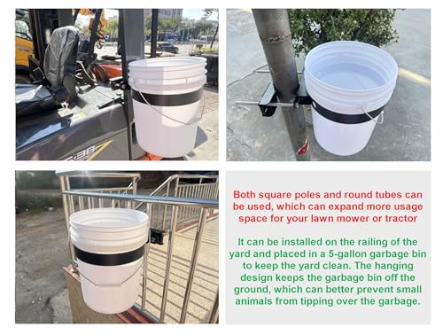 5-Gallon Bucket Holder, Can be Installed on ROPS Holder (Excluding Buckets), Bucket Storage Holder, Suitable for Lawn Mowers, Tractors, Landscape Vehicles, Trucks, Multi-Purpose Vehicles