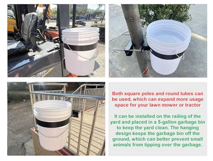 5-Gallon Bucket Holder, Can be Installed on ROPS Holder (Excluding Buckets), Bucket Storage Holder, Suitable for Lawn Mowers, Tractors, Landscape Vehicles, Trucks, Multi-Purpose Vehicles