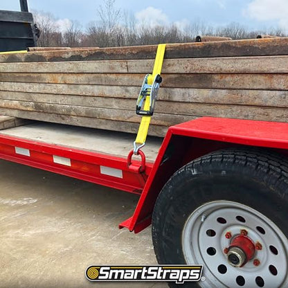 SmartStraps 30 ft. Yellow Ratchet X Tie Down Strap with 3,333 lb. Safe Work Load - 1 pack 167 - size: 30' 10000 lb