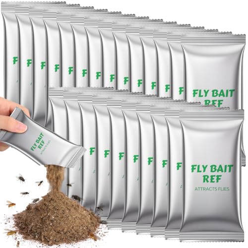 18 Pcs Fly Trap Refill Bulk 30g Outdoor Flying Insect Sticky Trap for House, Garden Backyard Ranch Horse, Blow Flies