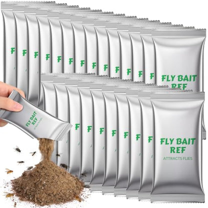 18 Pcs Fly Trap Refill Bulk 30g Outdoor Flying Insect Sticky Trap for House, Garden Backyard Ranch Horse, Blow Flies