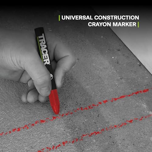 Tracer Red Lumber Crayon Markers - Construction Crayons, Pack of 12 - color: Red