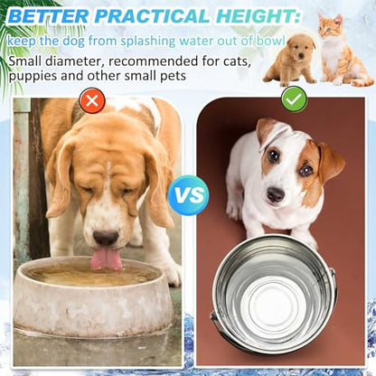 Hicarer 6 Pcs 4.2 Quart Stainless Steel Dog Water Bucket - size: 4.2 Quart