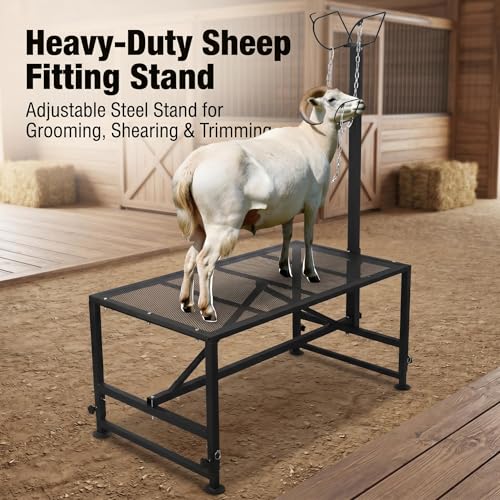 Goat Sheep Stand Goat Milker Cow Halter Farmstand Supplies Sheepskin Goat Supplies Farm Stand Outdoor Cow Accessories Livestock Show Lamb Supplies 47x23in Tabletop 500 lbs