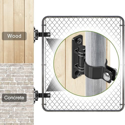 Insaga Gate Hinges Heavy Duty Carbon Steel Chain Link Fence Parts Electroplated Finish, Removable Bolts for Wall Mount, Fits 1-5/8'' Outer Diameter Pipes/Posts for Farm, Fence Gate (4Pack, Black) - size: 1-5/8''