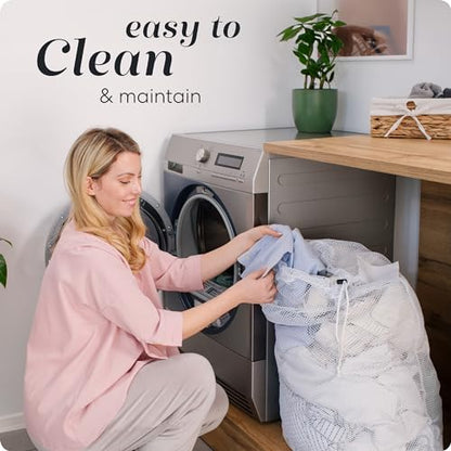Handy Laundry Mesh XL Laundry Bag 24"x36", Heavy Duty Drawstring, White - color: White