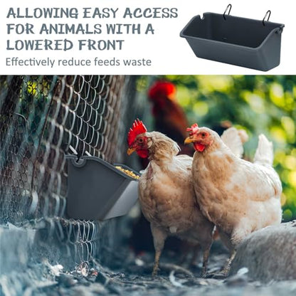 Wenqik 8 Pack Chicken Feeder,5 Quart Hanging Goat Waterer,Dark Gray - color: Dark Gray