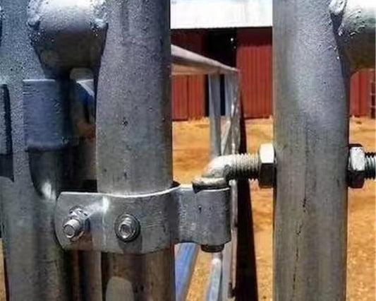 J-Bolt Post Hinge with 5/8" Hinge Pin Galvanized Post Gate Hinge for Chain Link Fence, Washers & Nuts Included (8" (4 Pcs)) - size: 8" (4 Pcs)
