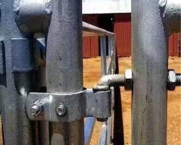 J-Bolt Post Hinge with 5/8" Hinge Pin Galvanized Post Gate Hinge for Chain Link Fence, Washers & Nuts Included (8" (2 Pcs)) - size: 8" (2 Pcs)