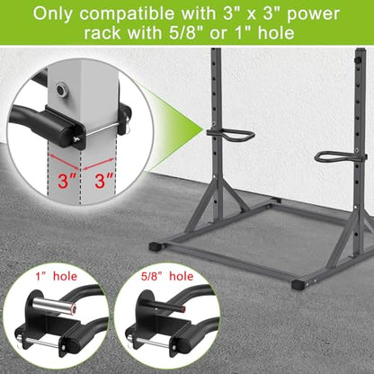 SELEWARE Dip Bar Attachment for Power Rack, 2 x 2 Tube, Multi Grip Handle - color: Dip Bar Attachment for 1" or 5/8" Hole of 3x3 inch Rack