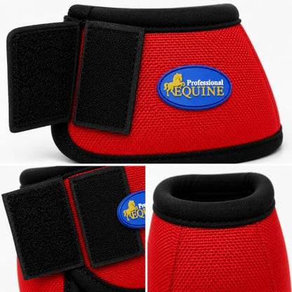 Horse Large Ballistic Overreach No-Turn Bell Boots Red 4109RD-L