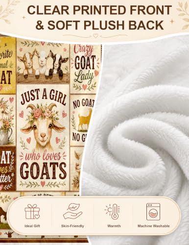 Goat Gifts for Women,Goat Blanket for Girls, Just A Girl Who Loves Goats | Christmas Birthday Gifts for Girls Animal Lovers Goat Lovers, Lightweight Soft Blanket, 50*60 - color: Goat