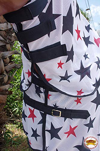 HILASON Horse Fly Sheet Breathable Mesh UV Protection Mosquito Bug Summer - color: Patriotic Us Flag, size: 84 In