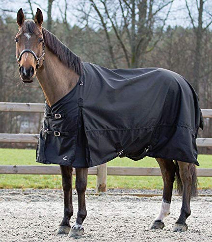 HORZE Nevada 1200D Lightweight Waterproof Horse Turnout Rain Sheet (No Fill) - Black - 66 in - size: 66 in