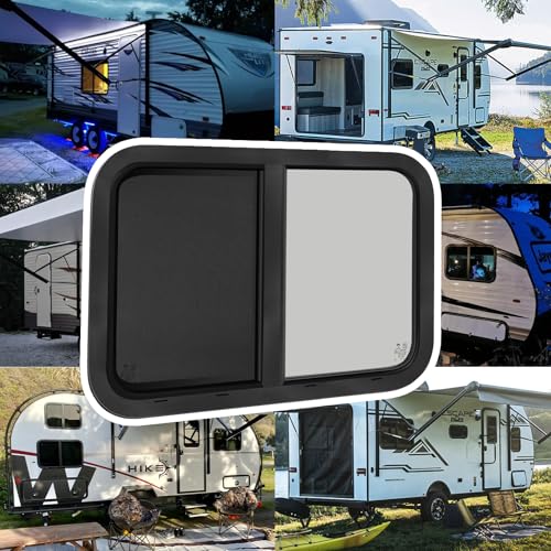 48"W x 22"H RV Windows for Cargo Trailer Camper,Tinted Horizontal Sliding - size: 48"W x 22"H