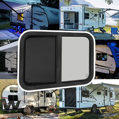 48"W x 22"H RV Windows for Cargo Trailer Camper,Tinted Horizontal Sliding - size: 48"W x 22"H