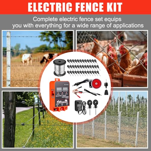 MorningRo 2J Electric Fence Charger with Digital Display & Alarm